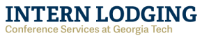 Georgia Tech Conference Service Intern Lodging