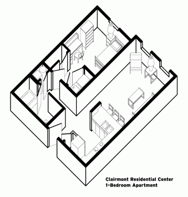 1-bedroom floor plan