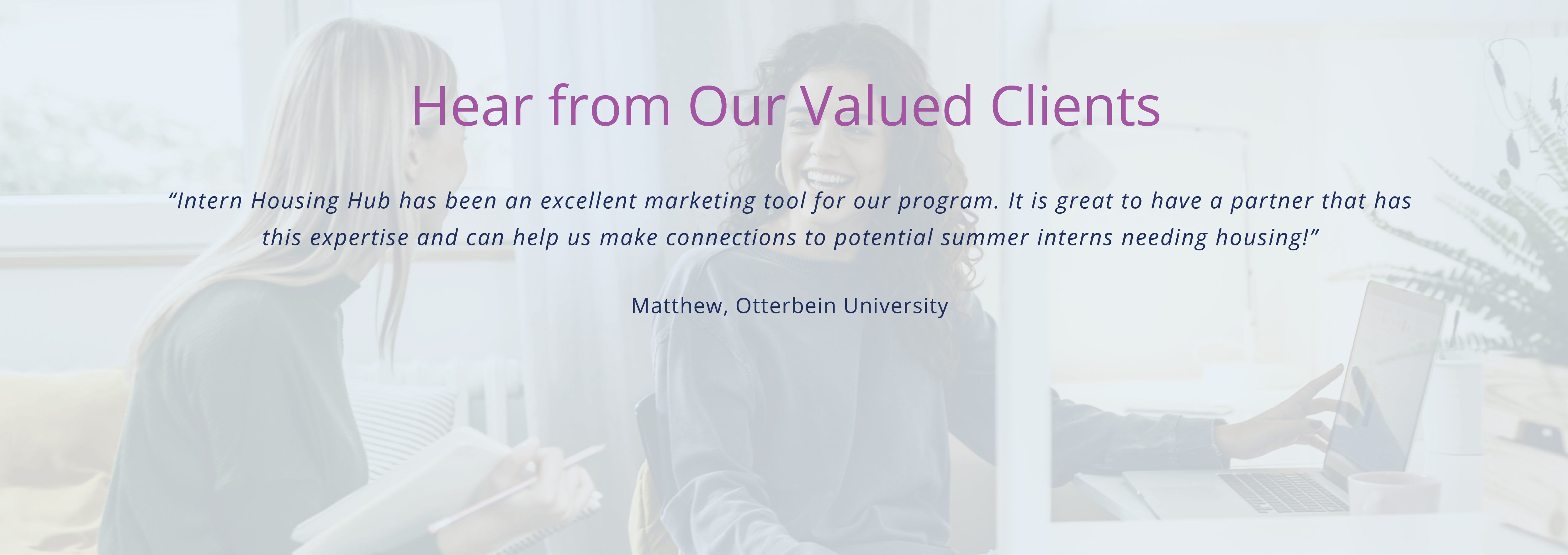 Otterbein U Testimonial on Intern Housing Hub