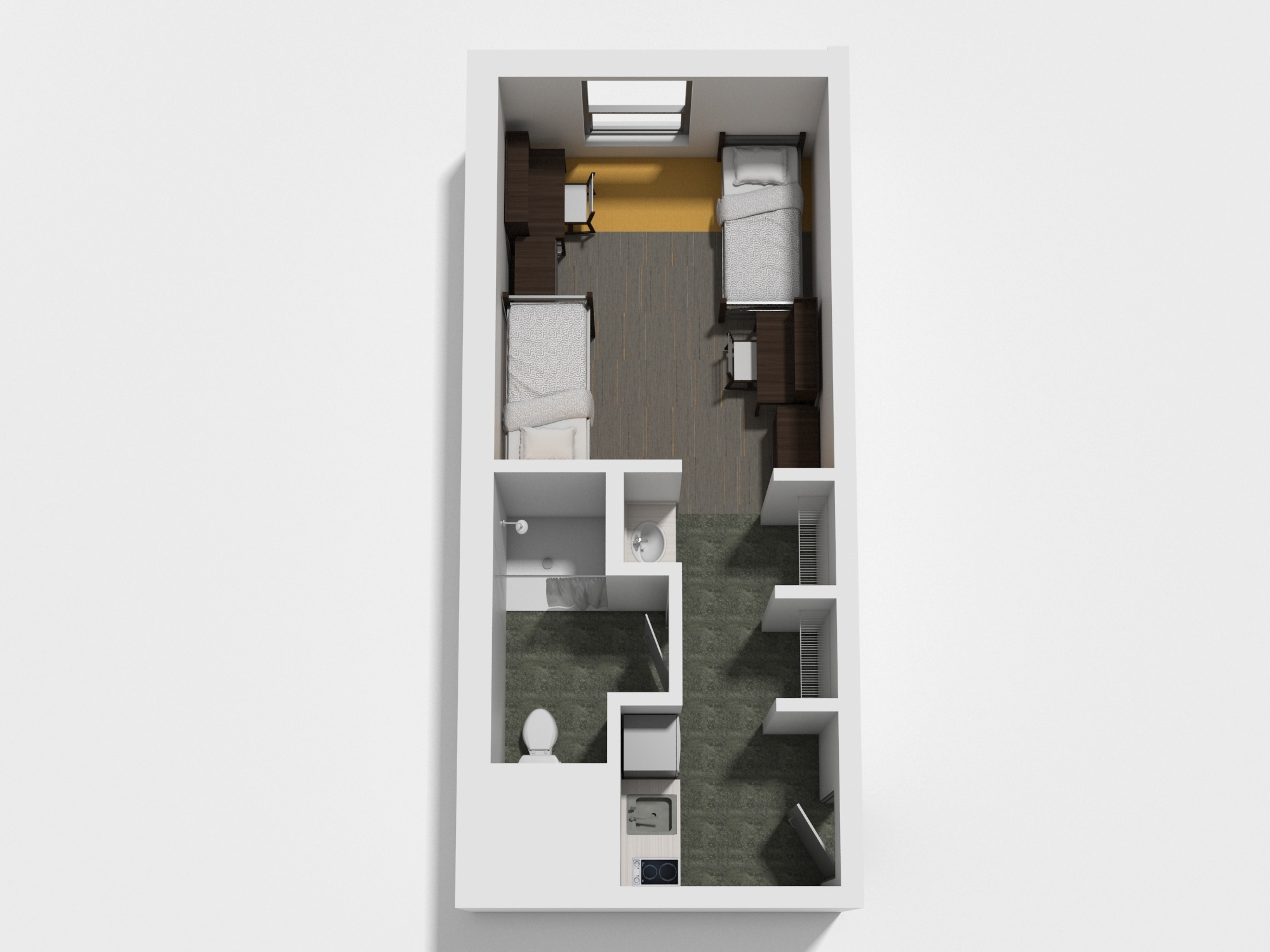 Double with Kitchenette Floor Plan