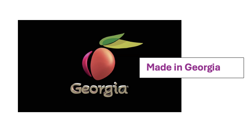 Georgia peach with the phrase Made in Georgia