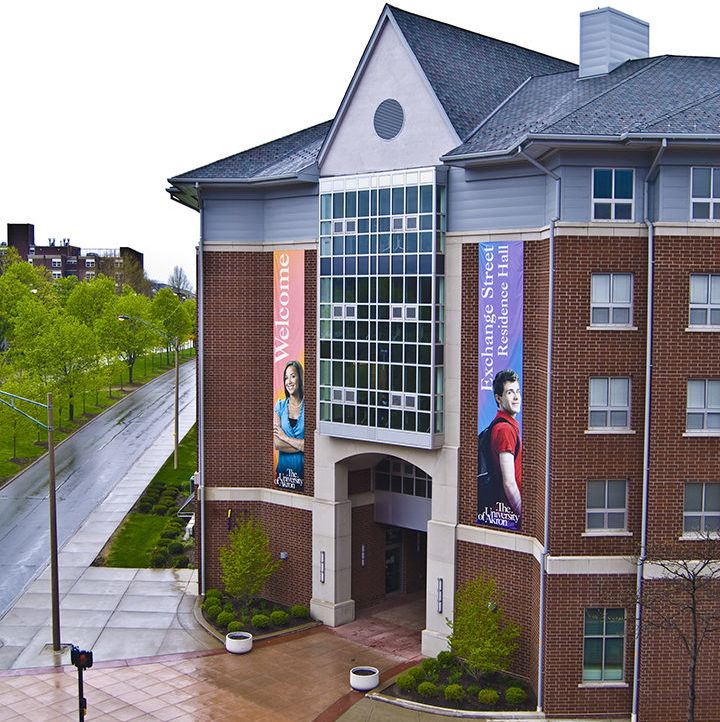 University of Akron front of building on campus