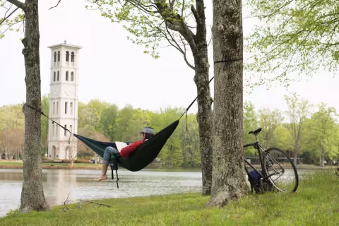 Furman University Bell Tower & Lake in the Summer