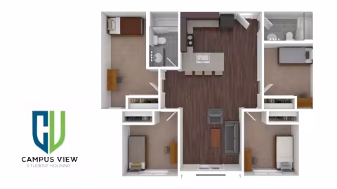 Campus View Apartments | Apartment Floor Plan