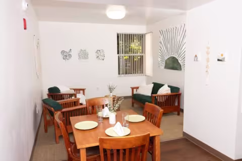 Decorated living room in a Nike 4x2 Apartment