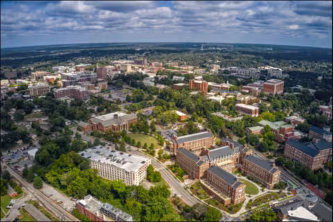 Aerial view of the Georgia Southern University Statesboro campus