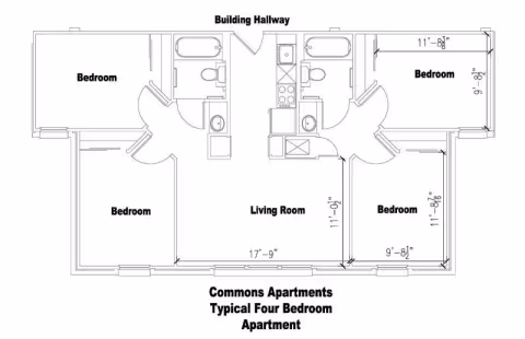 Commons Hall 4-bedroom layout