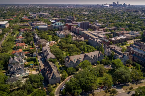 An ariel view of Tulane University