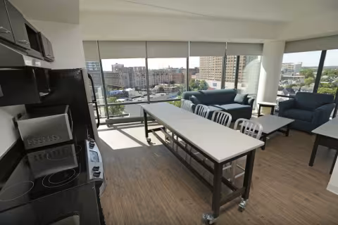 Sojourner Truth Sample Apartment Kitchen & Common Area