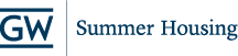 GW Summer Housing logo in blue text.