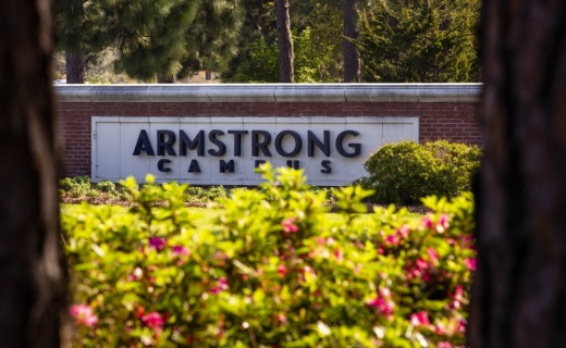 Armstrong Campus Sign with flowers