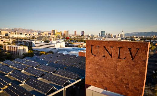 UNLV with Las Vegas Strip