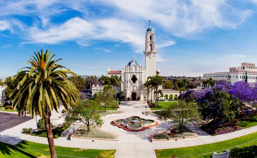 Wide angle picture of USD from an ariel view 