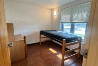 A view of a bedroom in the 4bedroom apartment layout