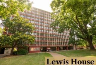 Photo of the outside of Lewis House Residental Hall