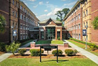 Exterior picture of Windward Commons with the sign visible