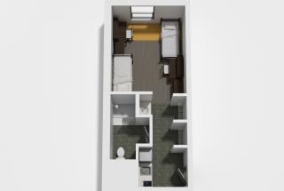 Double with Kitchenette Floor Plan