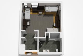 Triple room floor plan